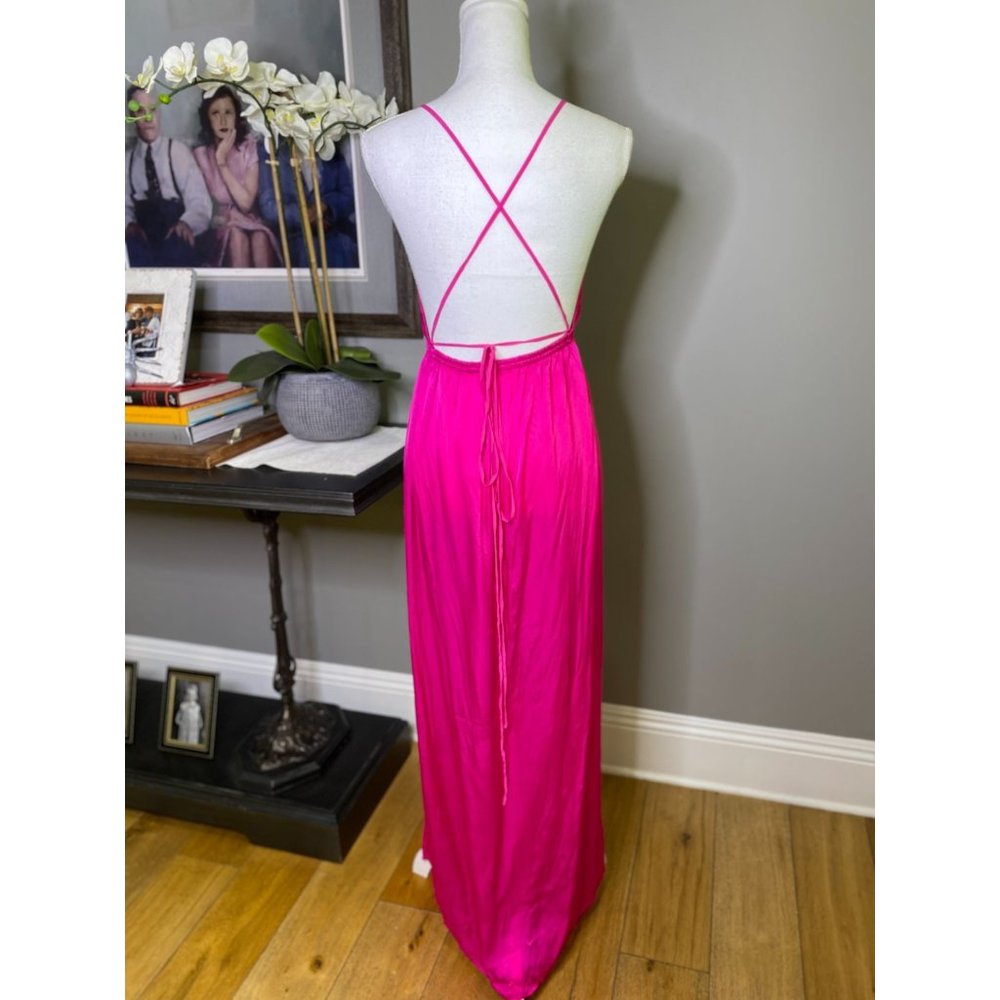 Indah River Pink Sleeveless Tie Back Maxi Dress Women's Size S/M - Picture 14 of 14
